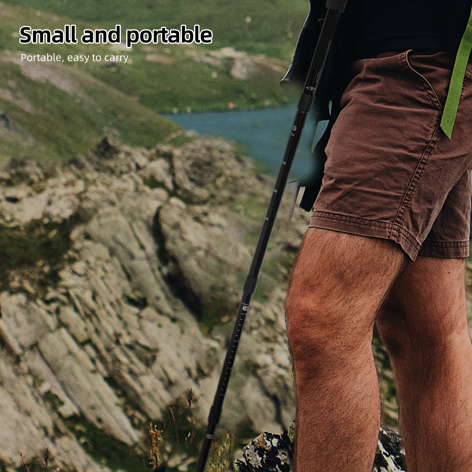 

Walking Stick Retractable Four-Section Aluminum Alloy Hiking Stick Shock Absorption Adjustable Walking Poles for Seniors Women