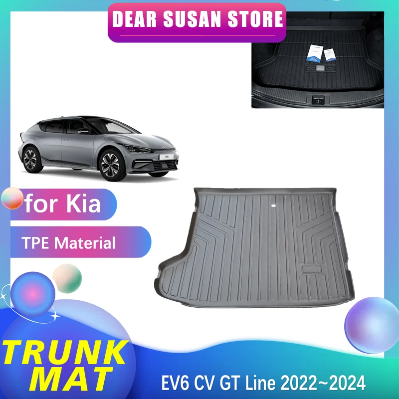 

Car Rear Trunk Mat for Kia EV6 CV GT Line 2022~2024 2023 Tray Luggage Waterproof Foot Pad Liner Space Custom Rug Accessories