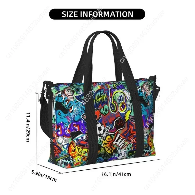 Cool Graffiti American Comic Book Collection Pop Art Travel Duffel Bags Foldable Weekender Overnight Carry on Bags Sport Gym Bag