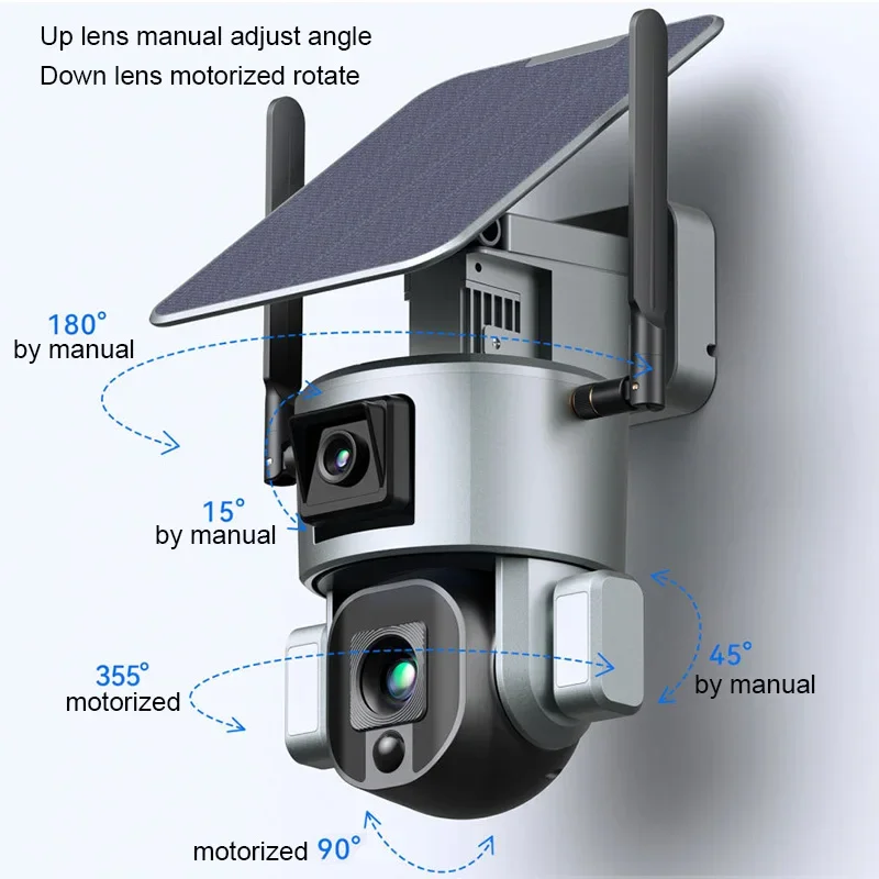 4.0 Megapixel IP 10x Optical Zoom WIFI Outdoor 4g Solar Powered Battery SIM IP Outdoor Solar Panel CCTV Camera