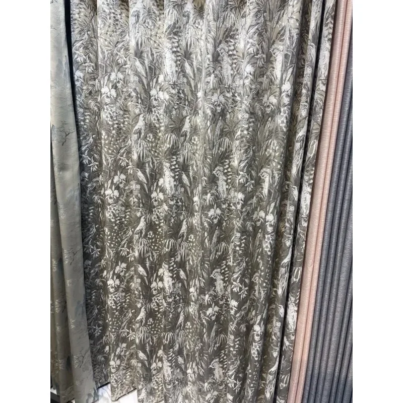 Curtains Jacquard Blackout Luxury Floor Ceiling Windows Drapes Custom Modern Chinese Style   Curtains For Bedroom Living Room