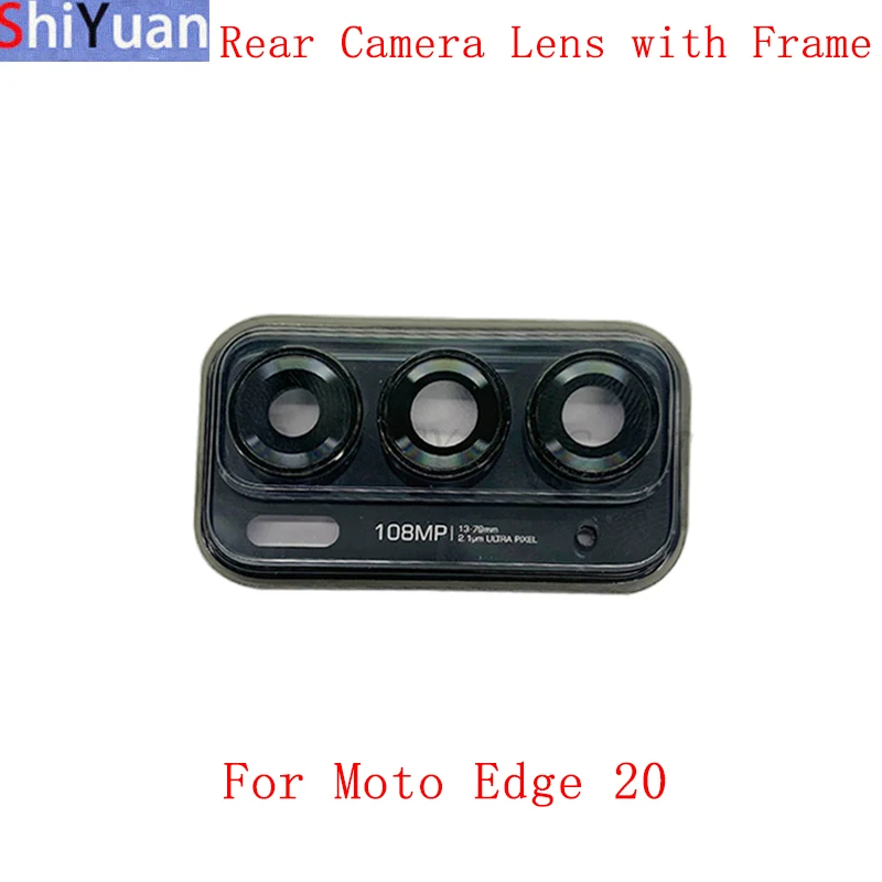 Back Rear Camera Lens Glass Frame For Motorola Moto Edge 20 Camera Glass Lens with Frame Replacement Repair Parts