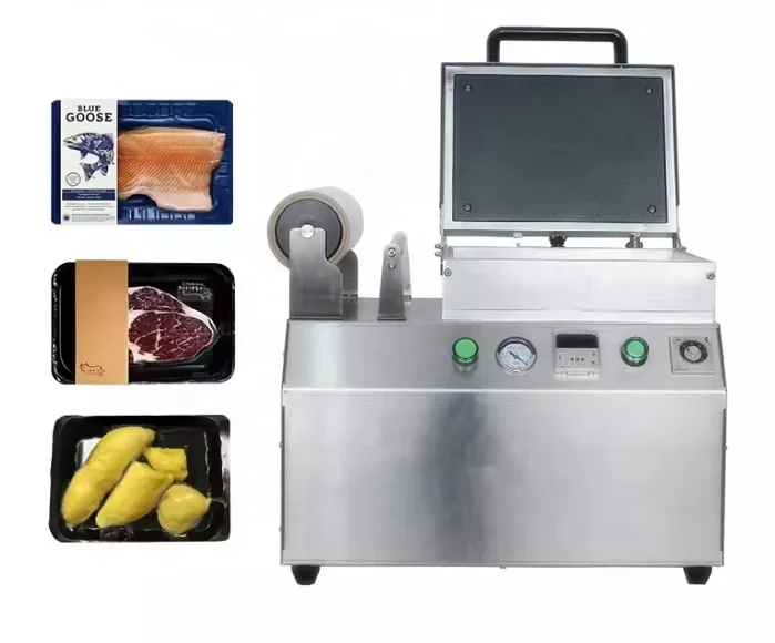 

Easy To Operate 240VCT For 1 Factory Body-fit Sausage Beef Skin Food Vacuum Sealer Packaging Machine Vacuum Tray Packing Machine
