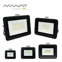 Luz de inundação impermeável ao ar livre, Refletor Spotlight, Luz de rua, Lâmpada de parede, Iluminação do jardim, 100W, 50W, 30W, 20W, 10W, 110V, 220V