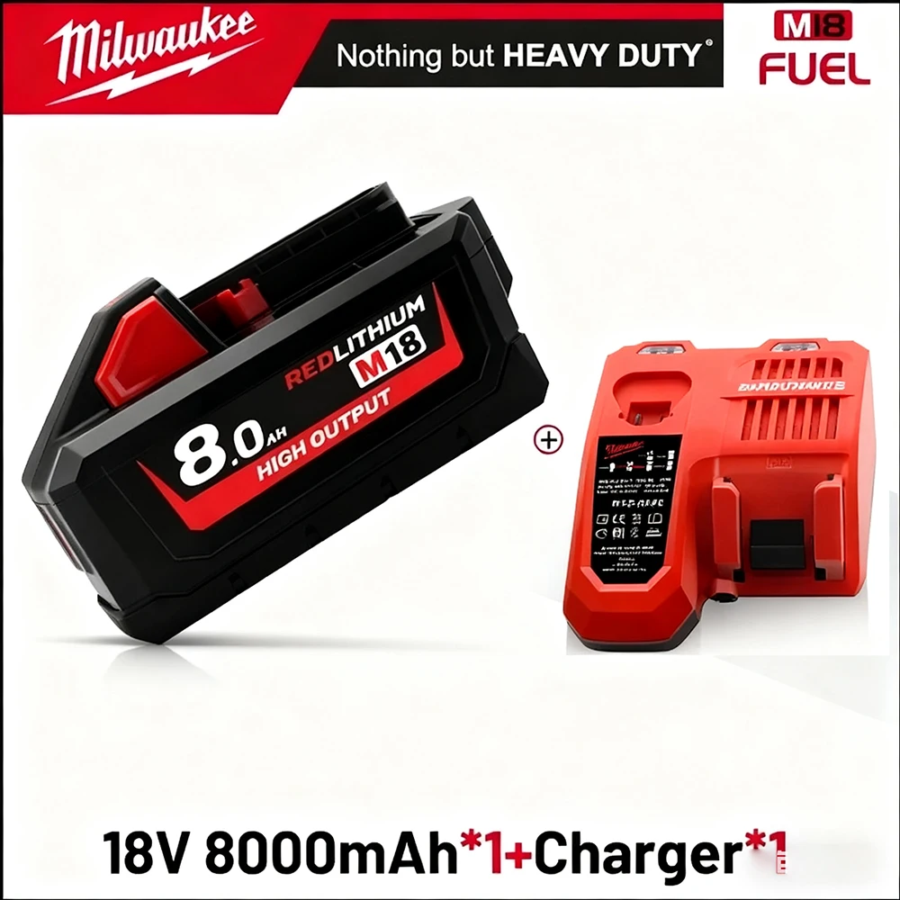 

For Milwaukee M18 12000mAh 18V Li-ion Replacement Battery M18B12 For Milwaukee 18V Tool 12.0Ah Rechargeable Battery 6A Charger