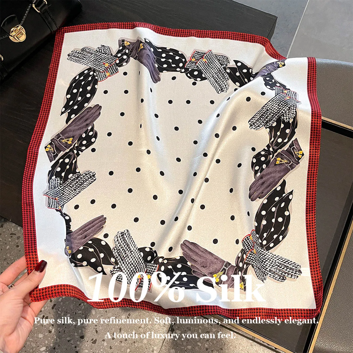 

Шарф из 100% натурального шелка для женщин, квадратный платок для защиты от солнца, бандана, роскошный высококачественный хиджаб, пончо, повязка на голову, пашмина, фулярд, 53 см