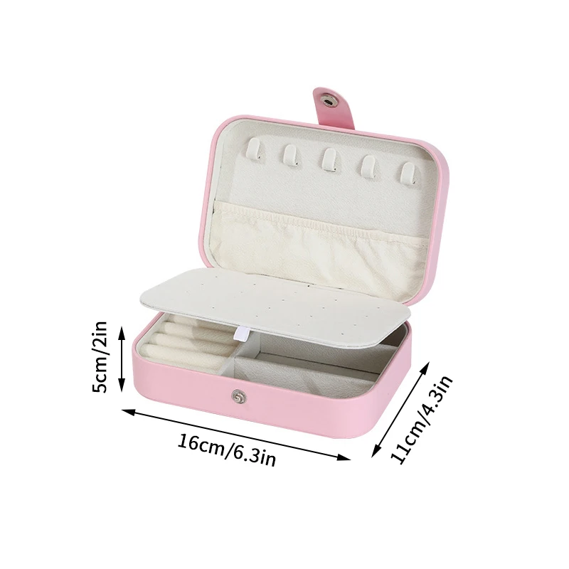 กล่องใส่เครื่องประดับหนัง PU ขนาดพกพา สำหรับผู้หญิงและเด็กผู้หญิง กล่องเก็บของขนาดเล็กแบบพกพา