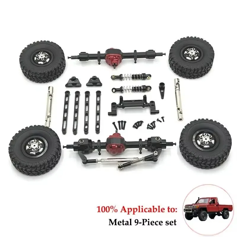 Piezas de coche con Control remoto, Kit de montaje delantero y trasero, actualización de Metal, MN82, LC79, 1/12