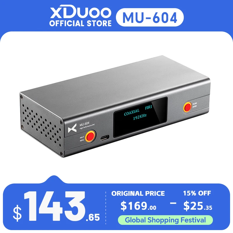 XDUOO MU-604 Decoder 2*ES9018K2M DAC Chip Two USB Audio Mode MU604 High Performance DAC