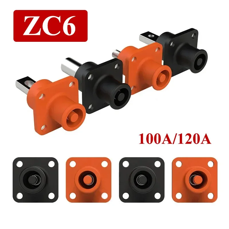 ZC6 100A 120A Single-cell Energy Storage Cabinet Battery Connector Male Female High Current New Energy Industry Pulg Socket IP68