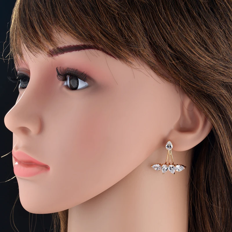 فاسق قطرة الزركون حلية قرط الاذن المرصع الإناث الذهب اللون قطرة الماء بيان أقراط للنساء موضة مجوهرات الحفلات هدية 2025 #2