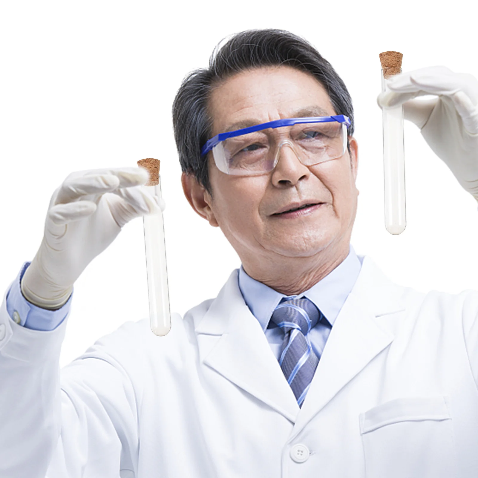 

10 PCS Empty Test Tubes Clear Glass Chemistry Experiment Vials Scientific for Purposes Corks