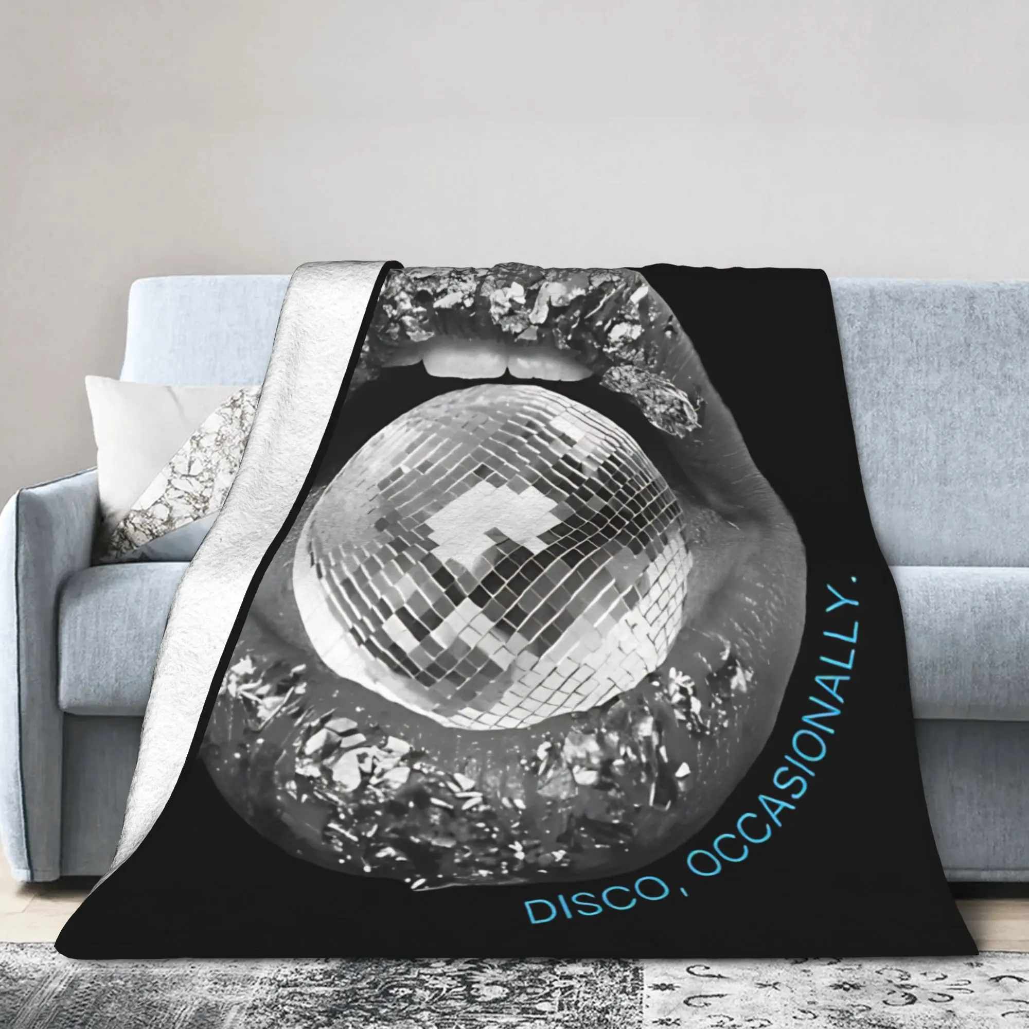 Kiss All The Time Disco Fleece Throw Blankets Harrys Music Styles Blankets for Bed Outdoor Soft Quilt