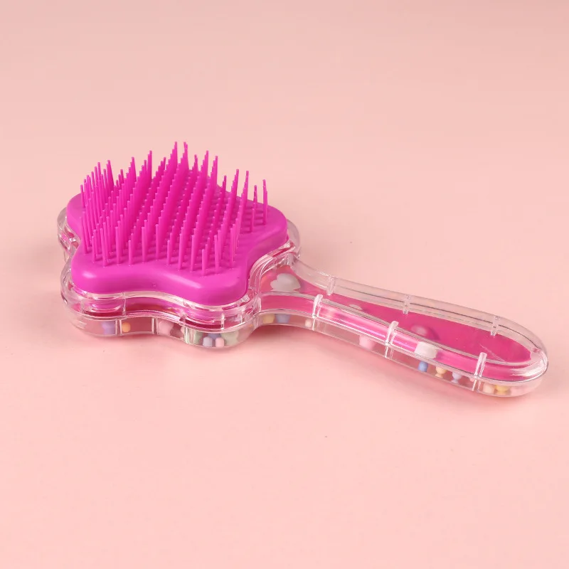 

New Kid Hair Comb Vintage European Style Hair Brush for Kid Girl Transparent Quicksand Big Massage Hair Comb for Children Girl