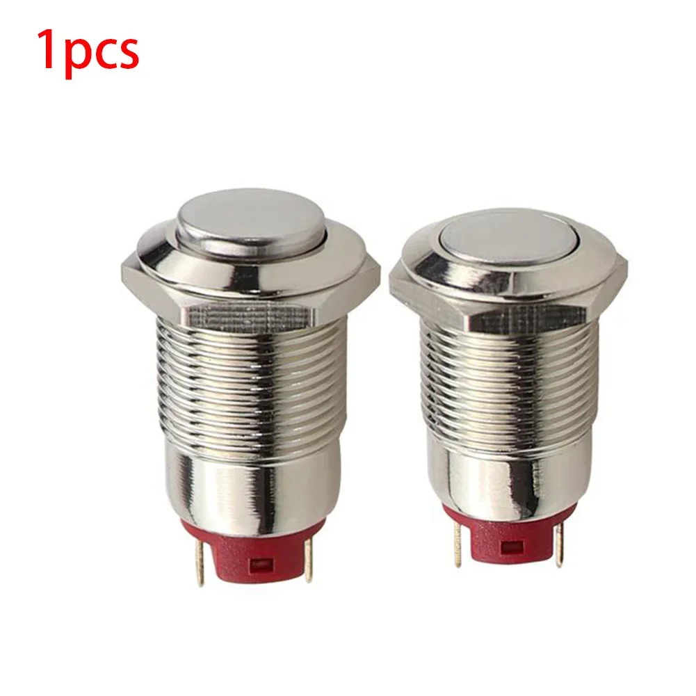 New Practical Push Button Switch Button Switch Power High Head Metal Nickel Plated Brass No Light Opening 12mm