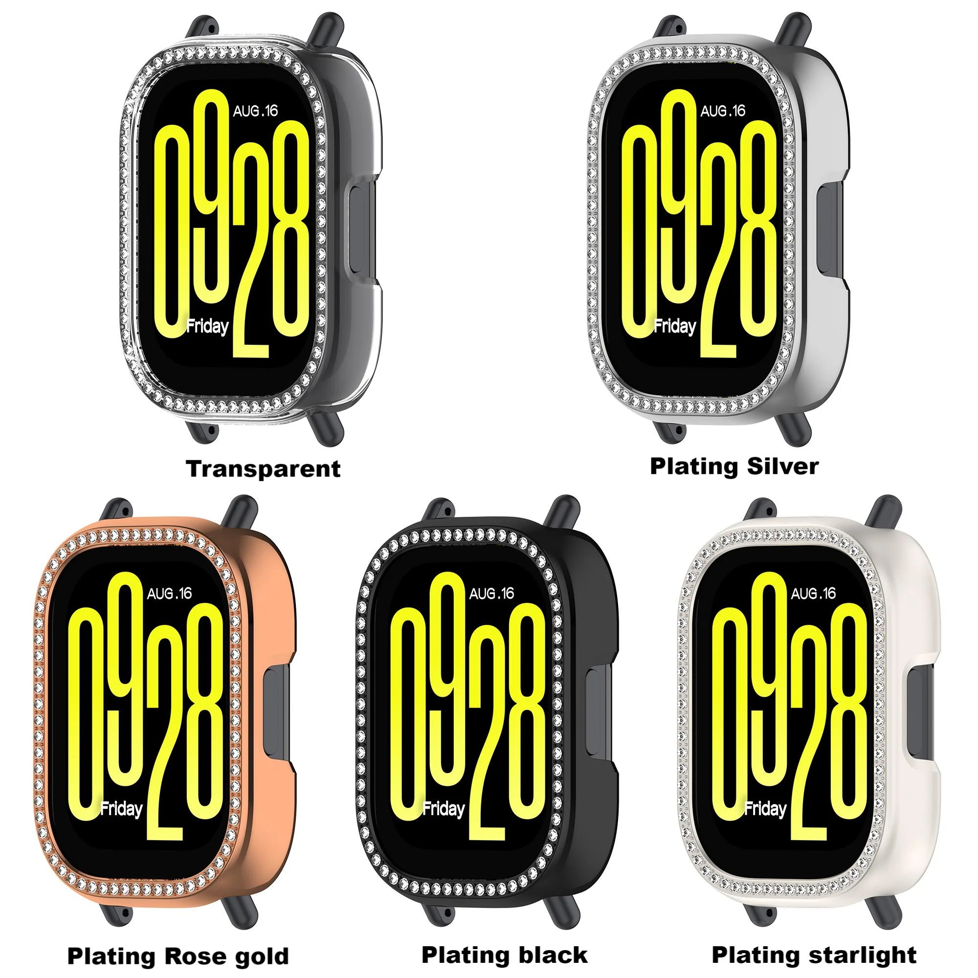 Single-row diamond case For Redmi Watch 5 Active 5 Lite smart watch PC Protective shell Frame For Redmi Watch5 Active accessory