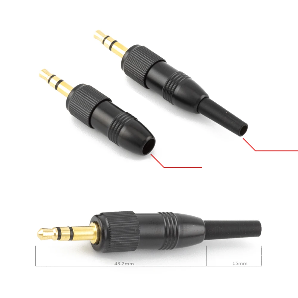2Pcs 3.5mm 1/8inch Stereo Screw Audio Connector With Locking Microphone Spare Plug 3.5mm Fanny Pack Plug Audio Adapter