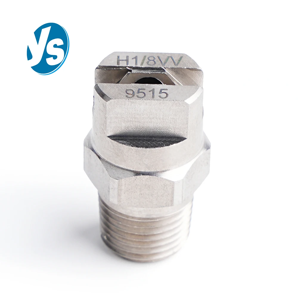جودة عالية 1/8 "1/4" 15 ~ 110 درجة SS304 مروحة مسطحة HVV HU فوهة الرش ، تنظيف المصنع الصناعي ، غسل إزالة الغبار
