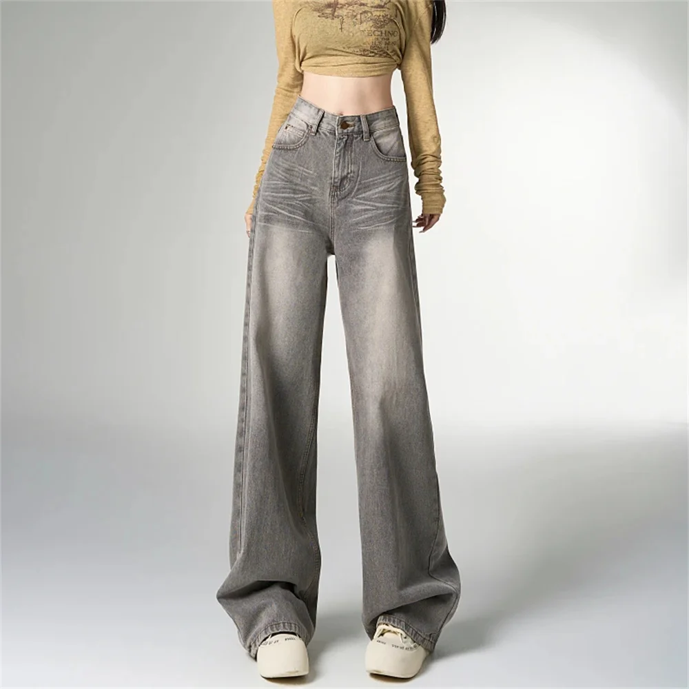 

Y2k Loose Straight Jeans Women Trousers Baggy Wide Leg Denim Pants Fit Casual High Waist Retro Washed Vintage Style Women Jeans