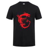 Msi Gaming Dragon T Shirt Unisex Casual Short Sleeve Mans Cool Cotton Tshirt Tops Tees LH-008