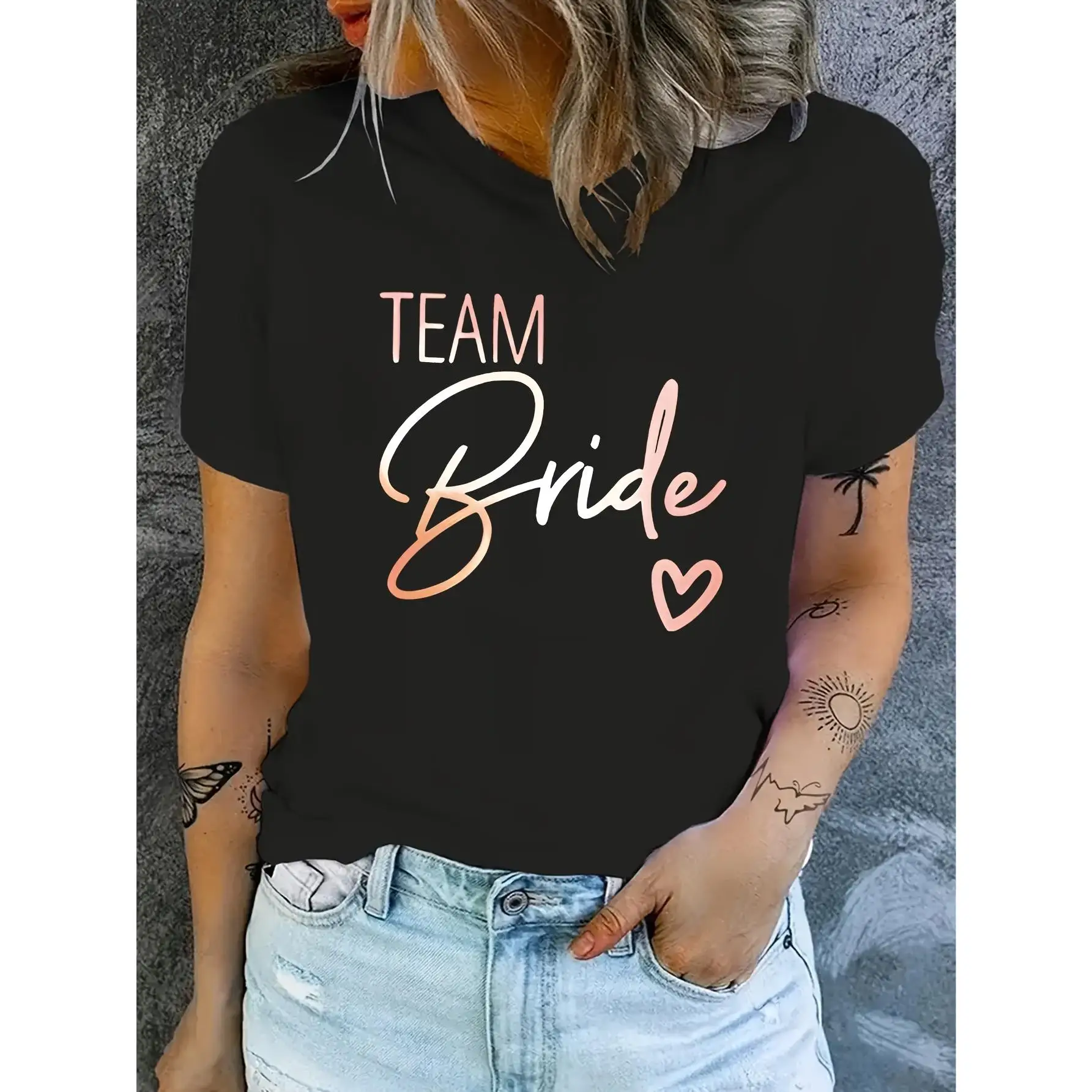 

Women's Team Bride T-Shirt | Bachelorette Party Wedding Graphic Tee | Bridal Squad Event Gift Top