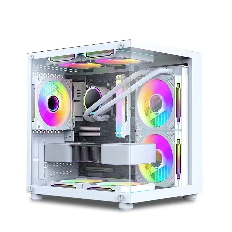 

High definition audio USB3.0 tempered glass computer white chassis and tower server chassis