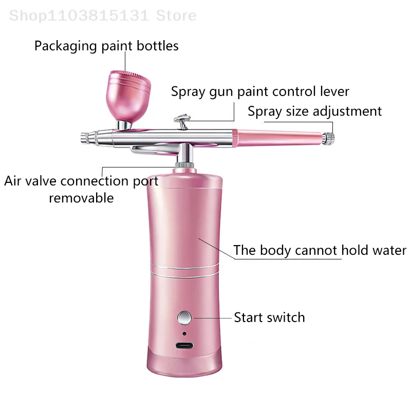 Kit d'aérographe Portable, brosse à Air sans fil avec compresseur, pistolet de pulvérisation électrique portatif, coloration de tatouage, modèle graphique Graffiti