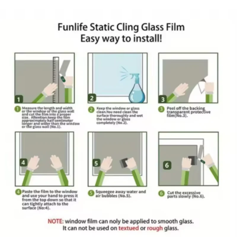 Frosted Matte Office Privacy Window Film, Light Permeable Anti-View Glass Window Film Non Transparent Window Cover for Office Pa view 6