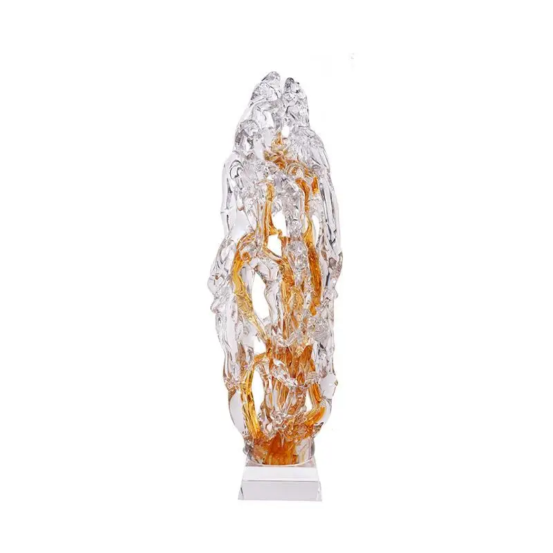 Glazed fortune tree ornament, Taihu stone modern, simple living room model room, hotel Bogu rack, desktop decoration gift