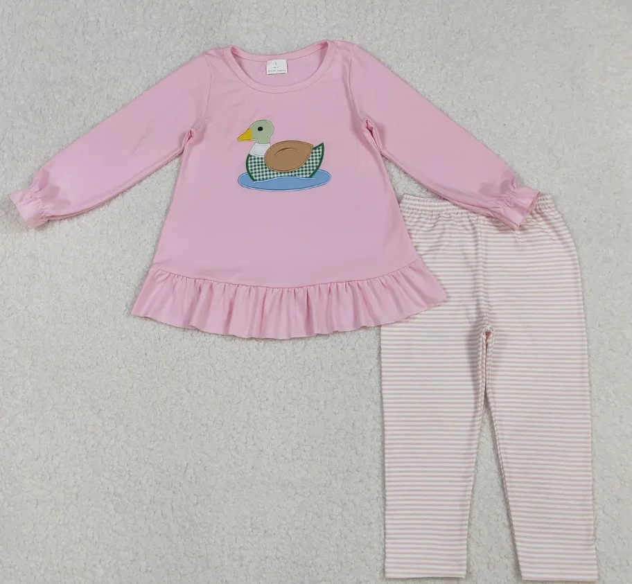 

Wholesale Infant Long Sleeves Clothes Embroidery Children Kids Duck Set