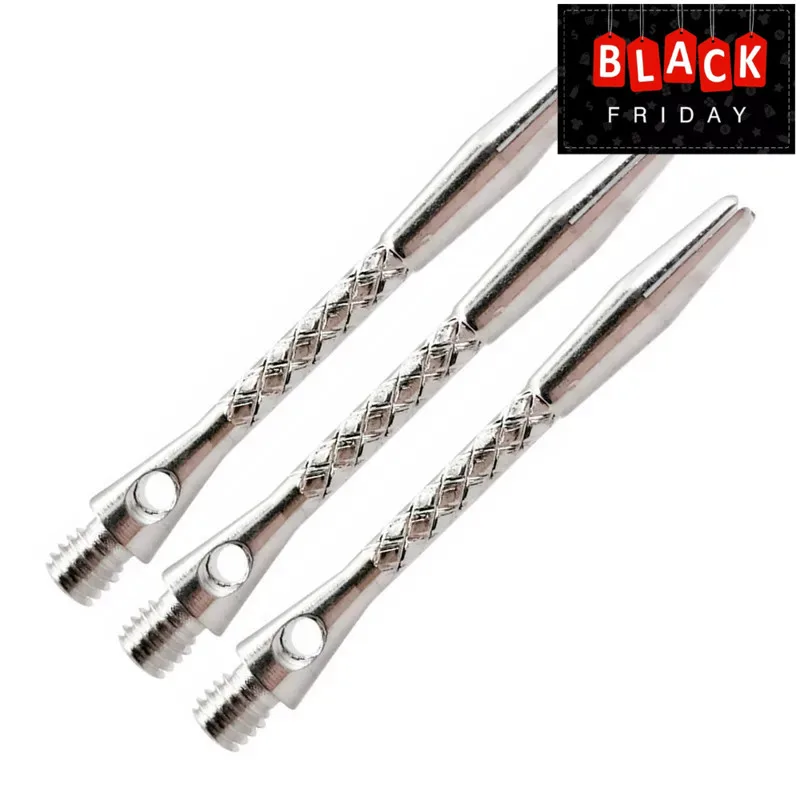 Fox Smiling 3/6PCS Sliver Black Darts Shafts Aluminium 45mm 2BA Dart Shaft For Professional Darts Nice Dart Shafts Accessories