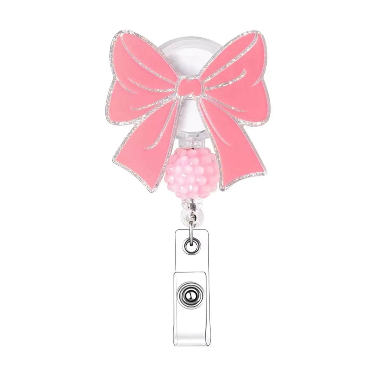 

Pink Bow Badge Reel Sparkly Id Badge Holder Nursing Badge Reel Abs For Nursing Schools