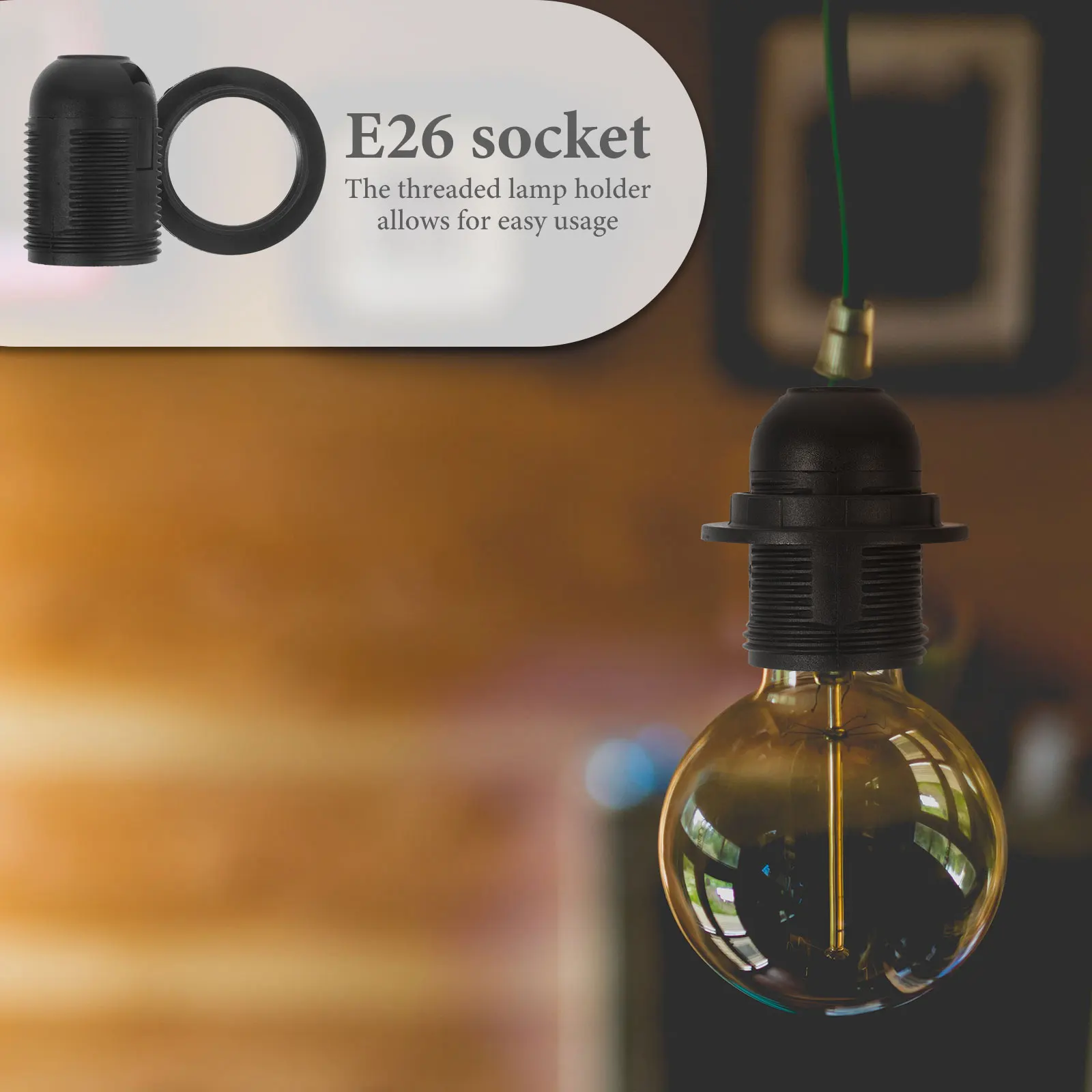

Premium E26 Lamp Threaded Light Bulb Holder Durable Pe Material For Pendant Table Diy Lighting Fixtures Lamp Parts Socket Base