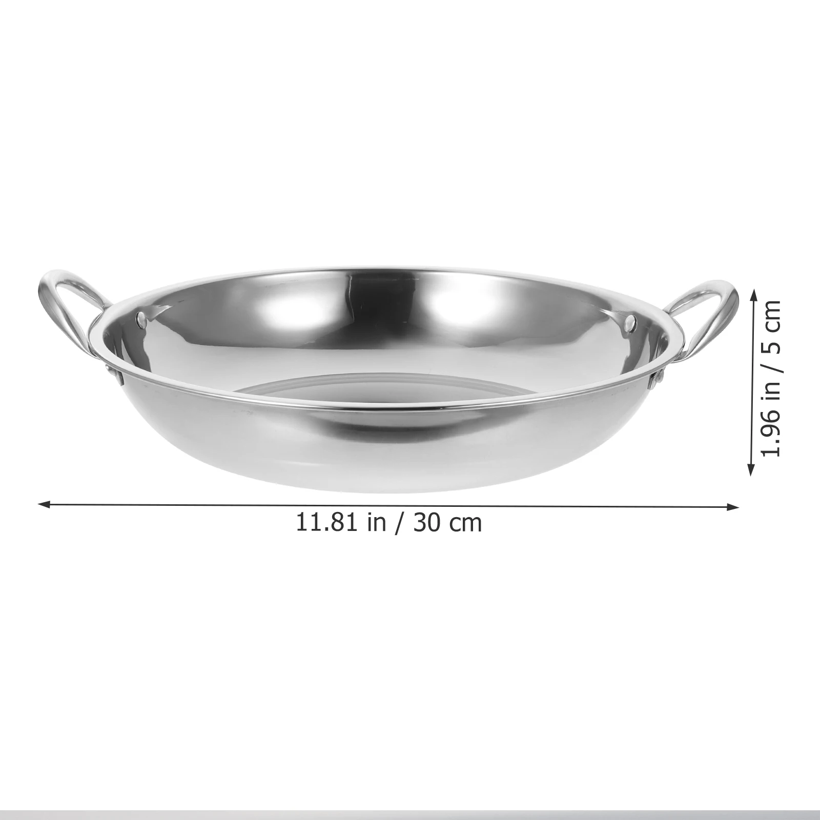 

Anti Overflow 26cm Stainless Steel Wok Single Person Cooking Pot Durable Heat Resistant Pan Dry Hot Pot Kitchen Gadgets