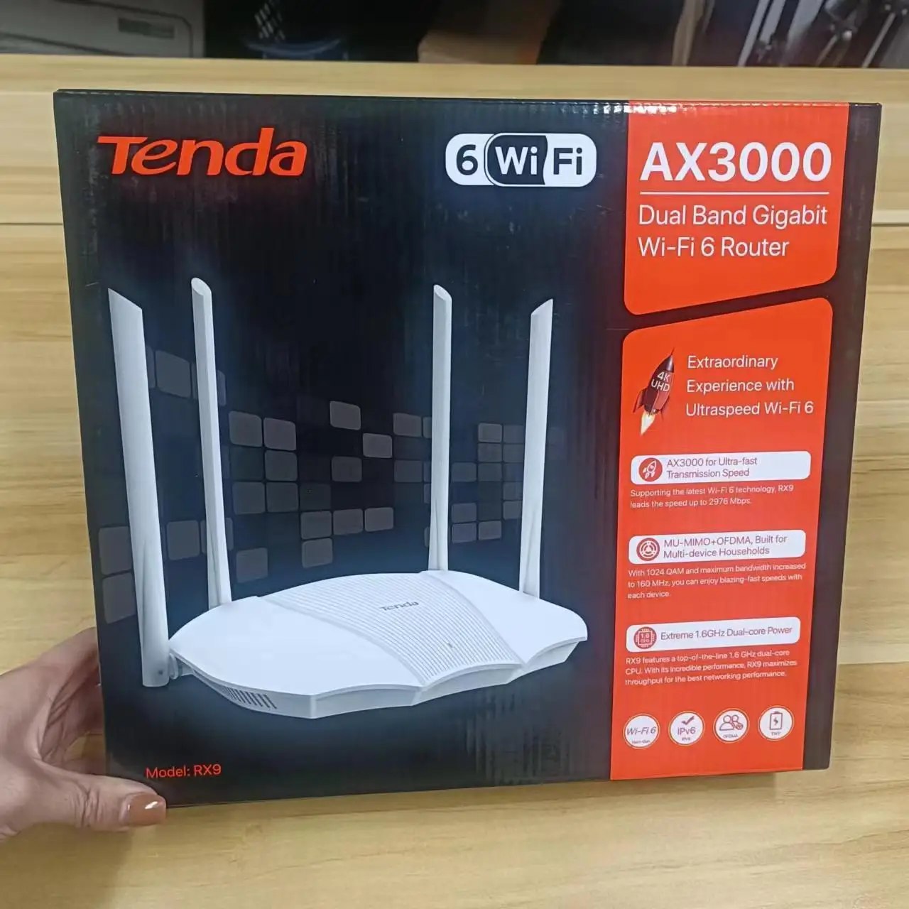 Imagem -02 - Tenda-roteador Wifi Inteligente Rx9 Banda Dupla Ax3000 sem Fio com Portas de Gigabit Omdma Mais Mu-mimo Ipv6 e Wpa3