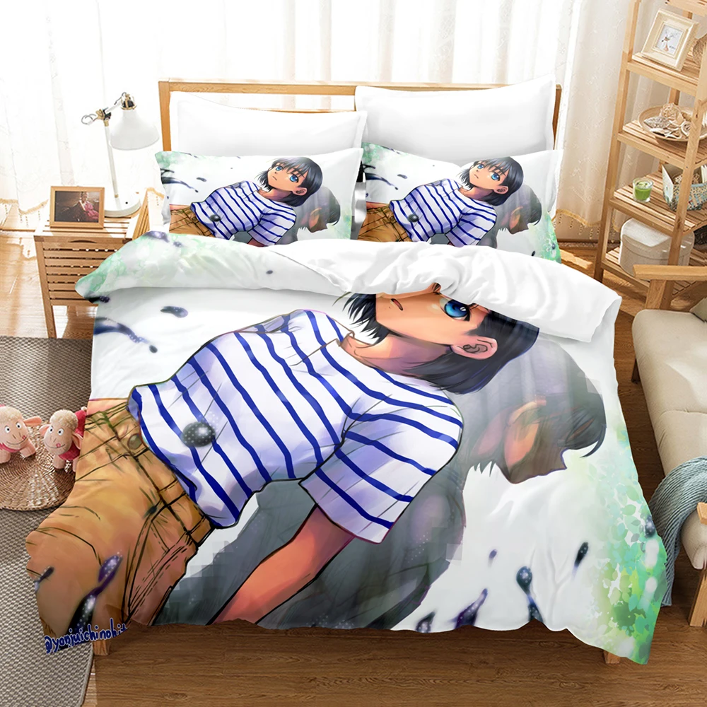 

3D Printed Summer Time Rendering Bedding Set Anime Duvet Cover Double Twin Full Queen King Adult Boys Bedclothes Quilt Cover