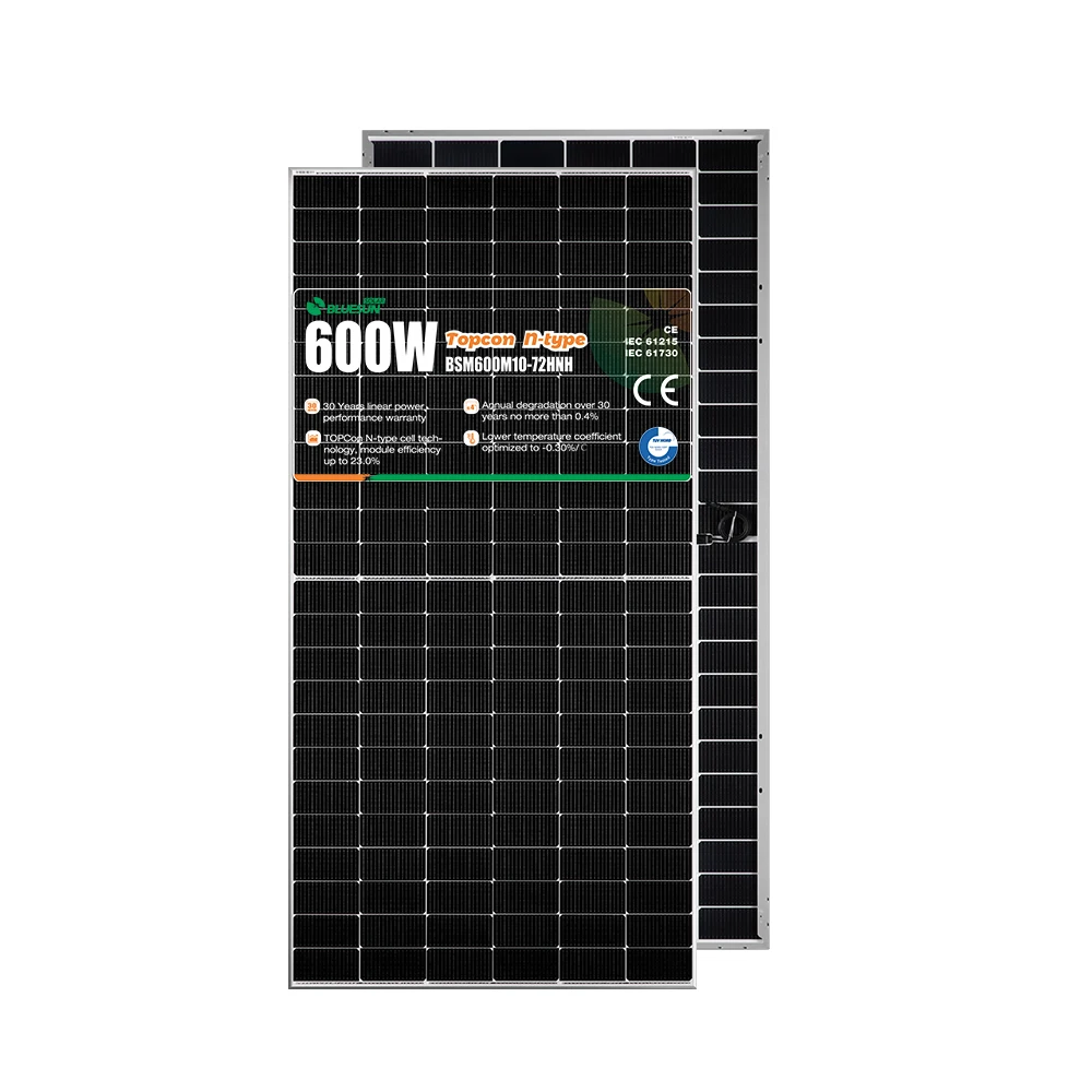 For Bluesun 570w 580w 590w 600w n type solar panels bifacial pv module for commercial and industrial use