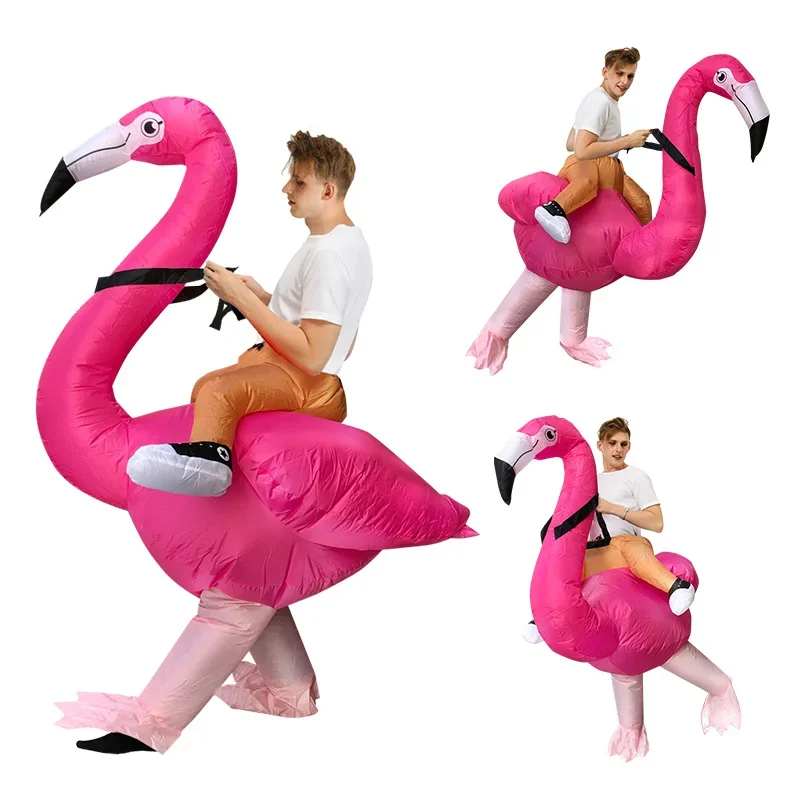 Funny carnival cosplay flamingo inflatable costumes Halloween costume for adult men women unisex dress inflatable costume party