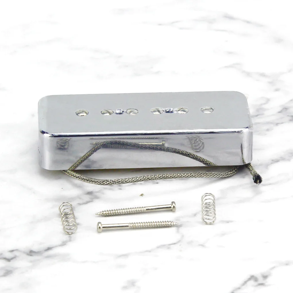 FLEOR Chrome Set of Neck & Bridge Soapbar P90 Pickup Alnico 5 Single Coil Electric Guitar Pickups Guitar Parts