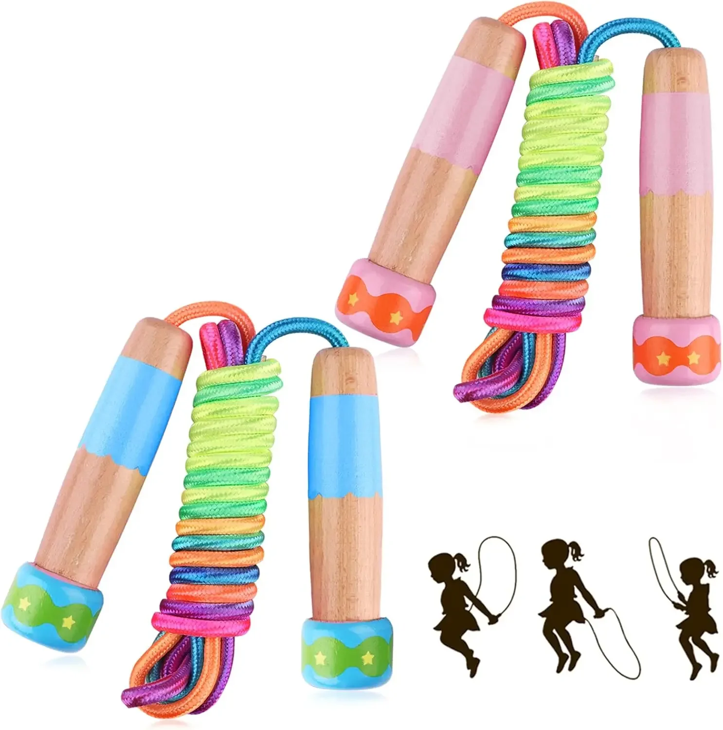 

Adjustable Jump Rope for Kids, Wooden Handle, 9.2ft, Fitness & Fun