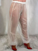 Women Faux Leather Elastic Waistband Plus Size Lantern Pants Lady Casual Loose Shiny PU Trousers TPU PVC 4XL 5XL 6XL - Image 5