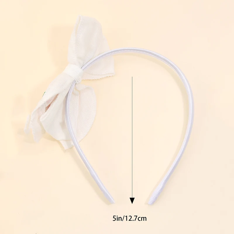 ncmama New Embroidered Bow Hair Bands for Baby Girls Cute Handmade Headband Children Hair Hoop Kids Hair Accessories Headwear