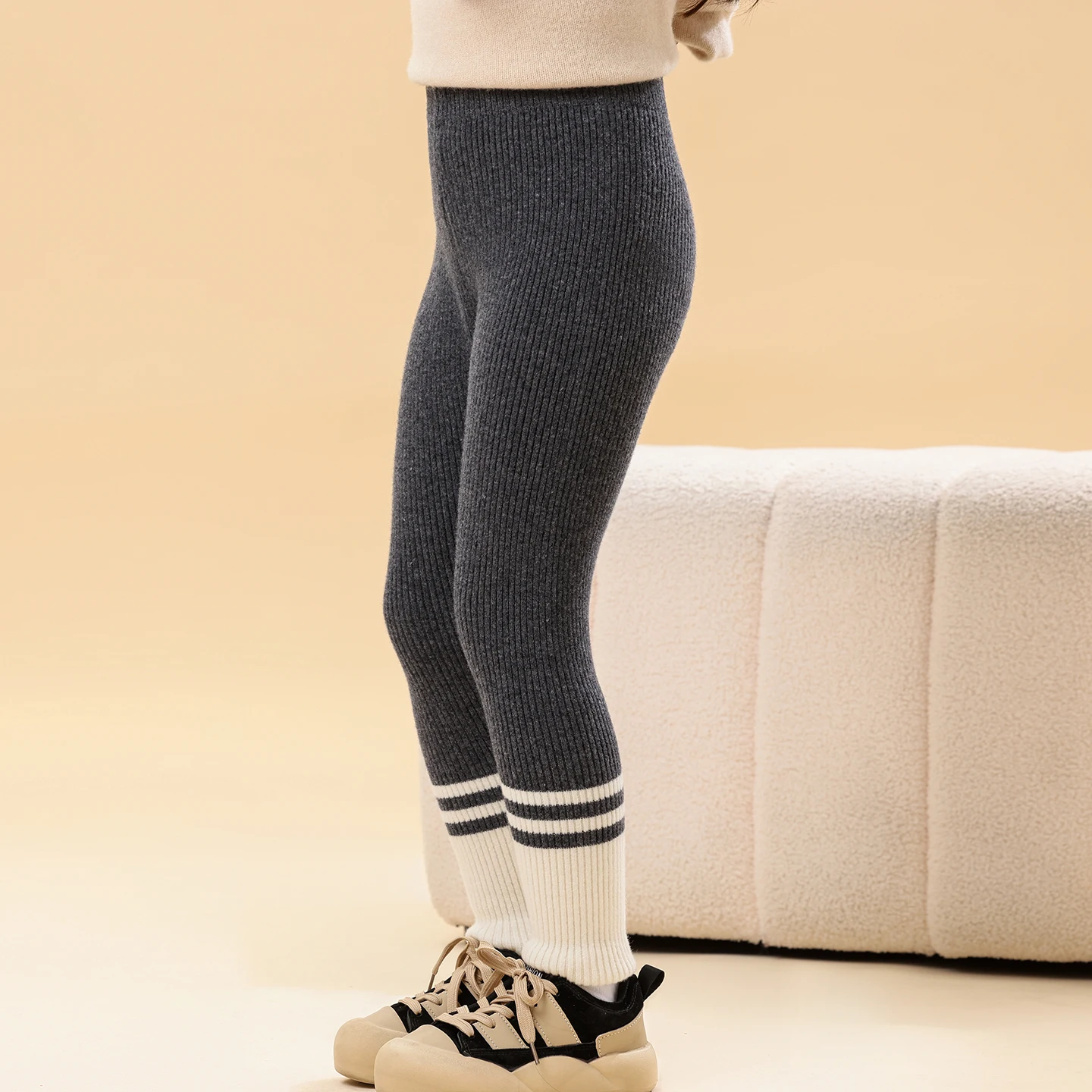 Children's 100% Wool Leggins Warm Pants Ribbed Thick Boys Girls Kid Thermal Pants Teenager Winter Autumn Long John Color Match