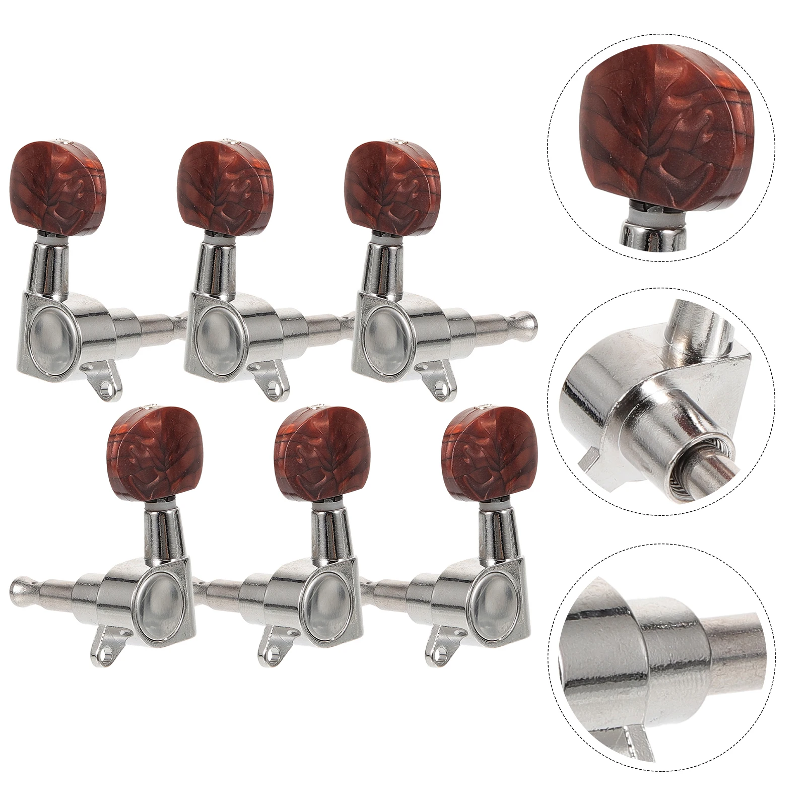 

6 Set Fully Enclosed Chord Shaft Machine Tuners Acoustic Guitar Tuning Pegs Seal String Zinc Alloy Whole Sealing