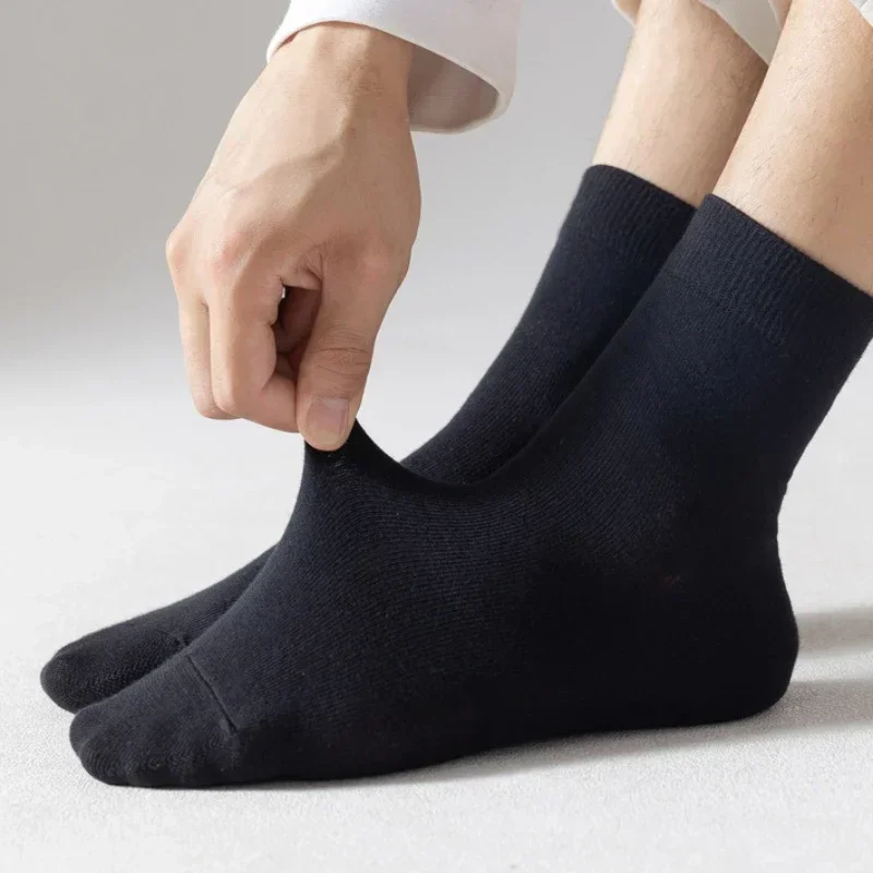 Men\'s Cotton Socks 10 Pairs / Lot Black White Gray Business Casual Sock Crew Soft Calcetines Breathable Spring Summer for Male