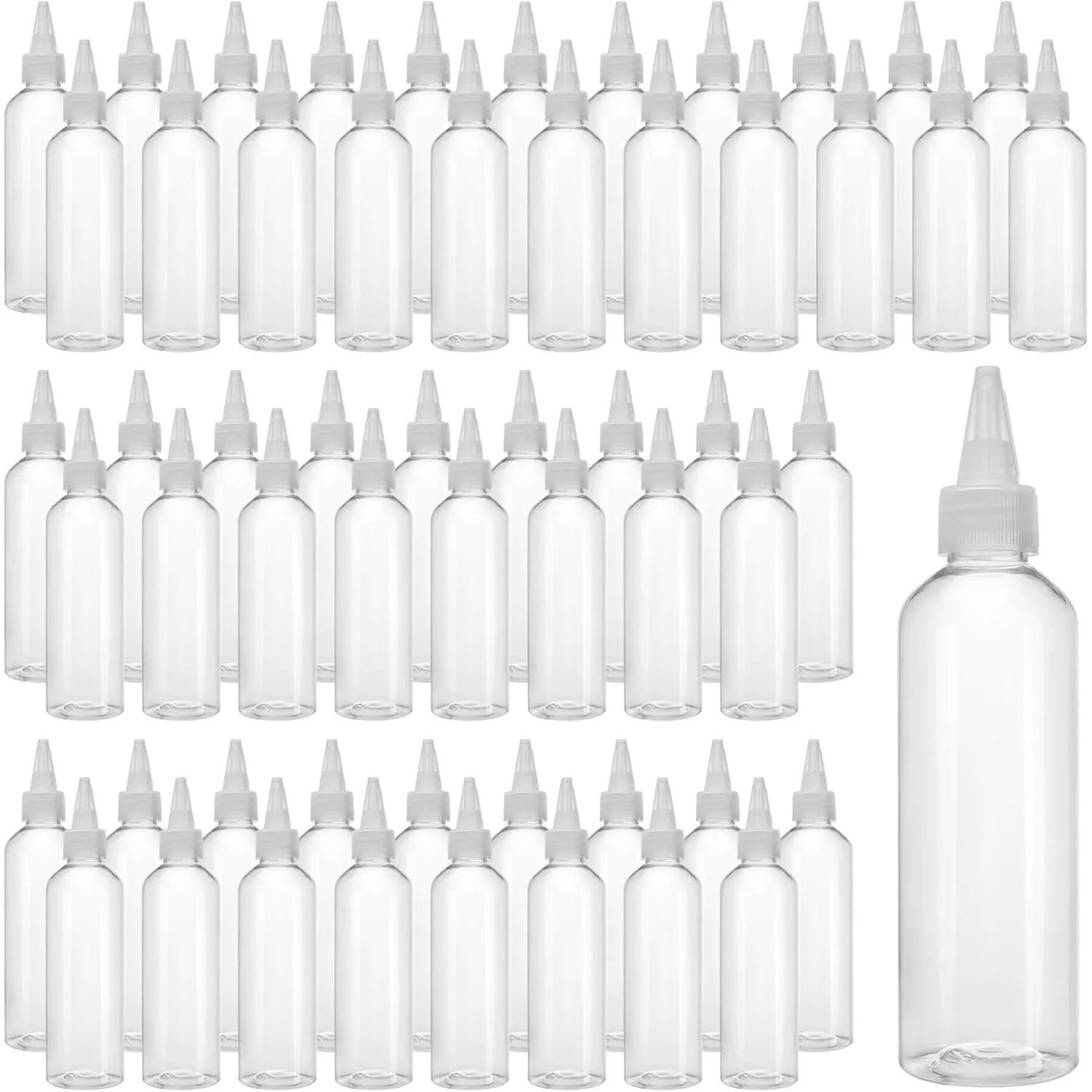 80 Stück 20/30/50/60ml Plastik-Quetschflaschen mit Drehverschluss, durchsichtige Plastikflaschen für Shampoo, Make-up und Reinigungsprodukte – Detail 1