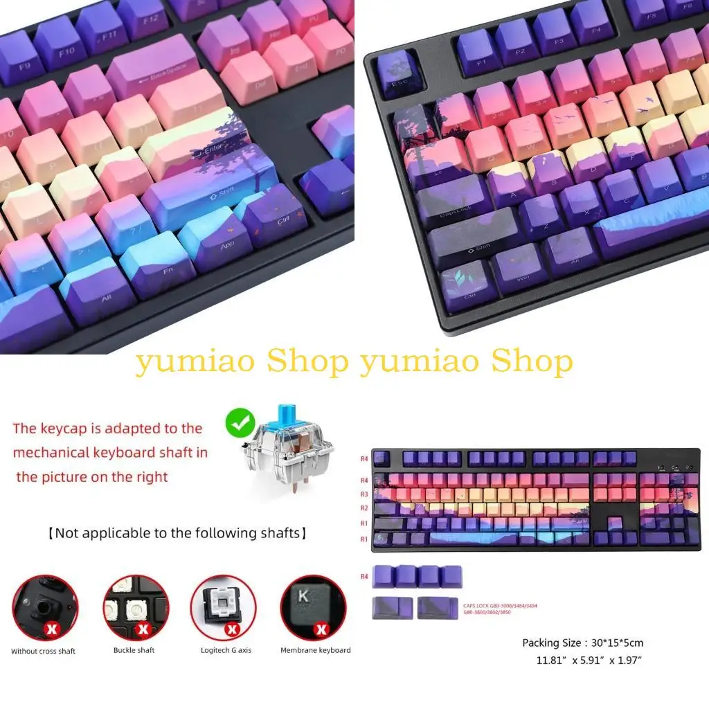 

587B Keycaps Suitable for Cherry MX Switch OEM Profile PBT Keycap (128)