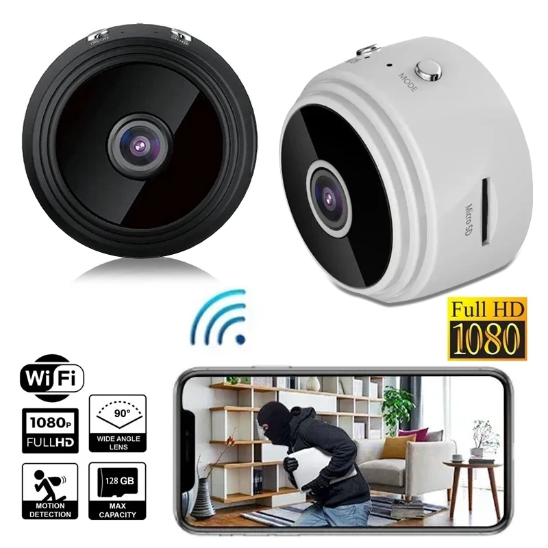 A9 واي فاي كاميرا صغيرة HD مسجل فيديو لاسلكي مسجل صوتي كاميرا مراقبة الأمن المنزل الذكي للرضع والحيوانات الأليفة
