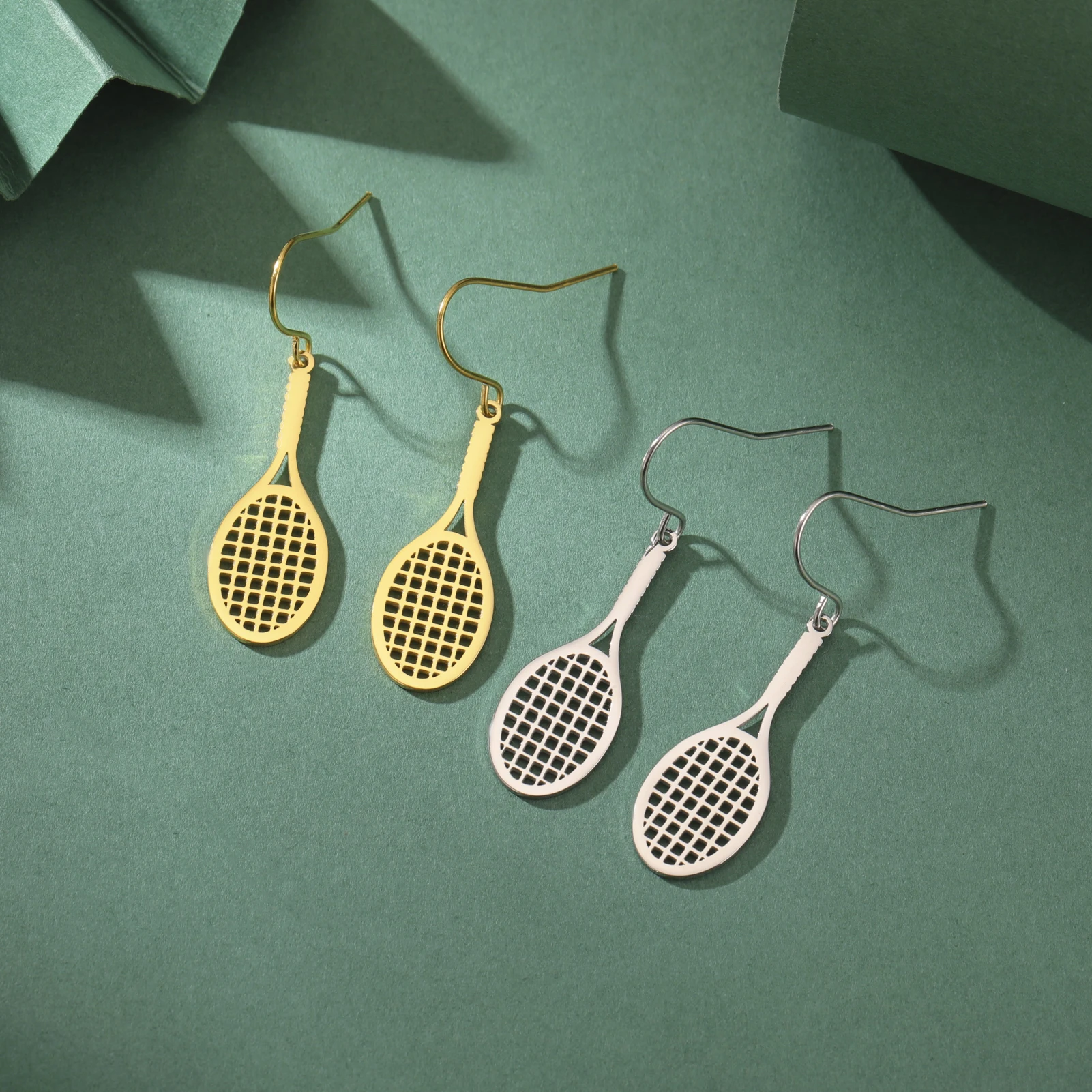 Unift Tennis Racket Earrings for Player Stainless Steel Women Dangle Earrings Tennis Racquet Sport Jewelry Mom Gift Trendy