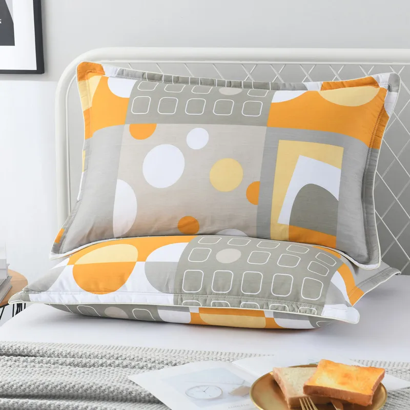 

Padded Cotton Pillowcase Colorful Geometric Print Soft Breathable Cover for Bed Sleeping Pillow Sofa Cushion Home Decor Set